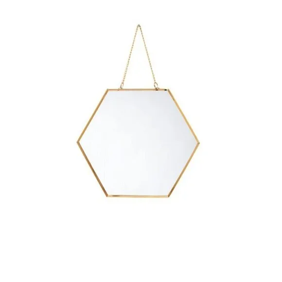 WILD Sage Boho Hexagon Gold Wall Mirrors With Chains 3 Pack - Picture 3 of 5